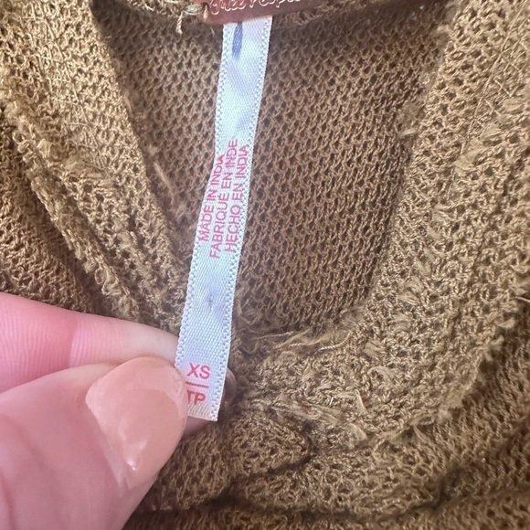 Free People XS NWOT mesh crop top‎ Green Tea Spring hippie boho grunge - Picture 4 of 5